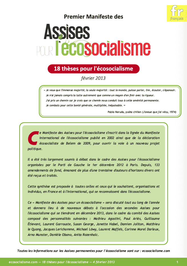 manifeste ecosocialisme