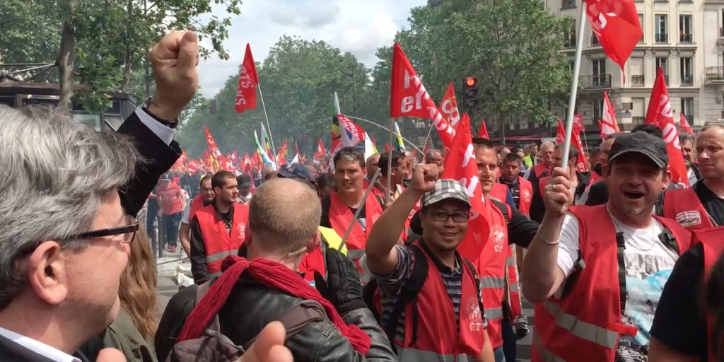 manifestation du 14 juin jean luc melenchon