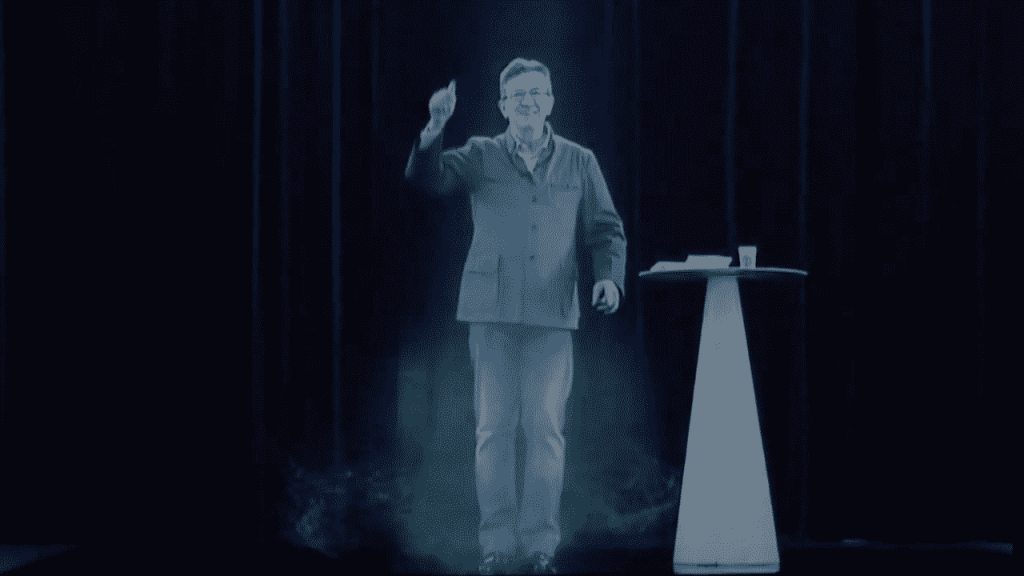 melenchon en hologramme paris lyon
