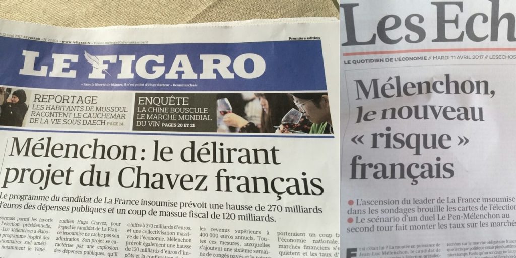 titres de presse contre mélenchon