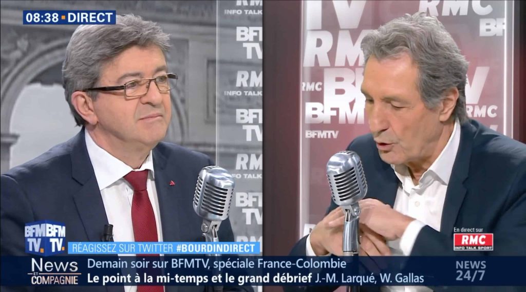 melenchon service public face a macron
